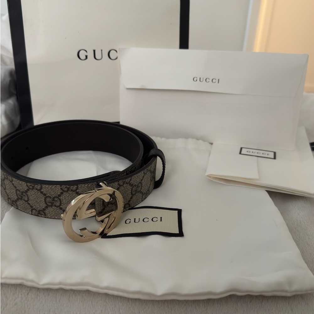 Gucci Dark Brown Belt with Silver Buckle
